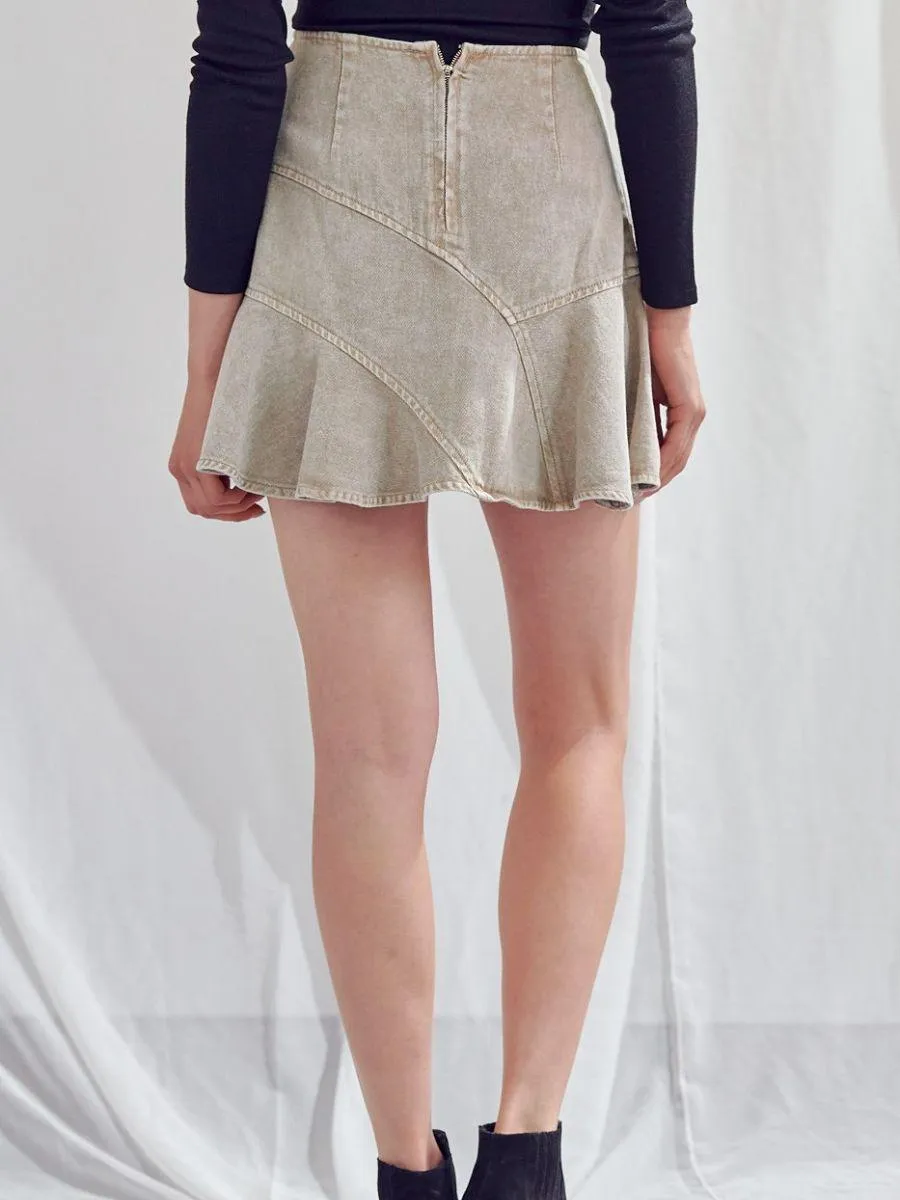 Rock the Retro A-Line Mini Denim Skirt