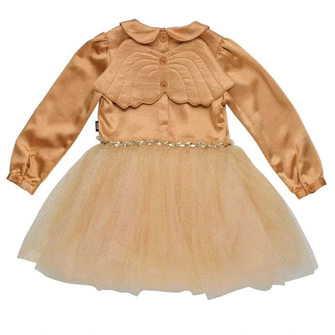 Rock Your Kid Gold Angel Wings Girls Dress