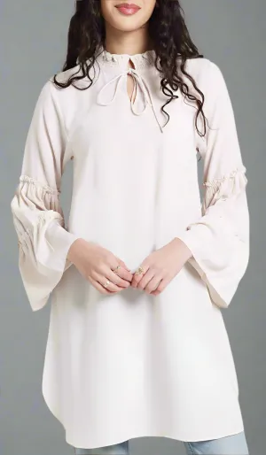 Saba Long Modest Tunic Dress - Ecru - PREORDER (ships in 2 weeks)