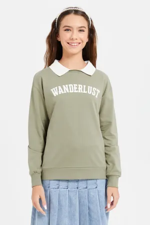 Senior Girls Olive Sweatshirt