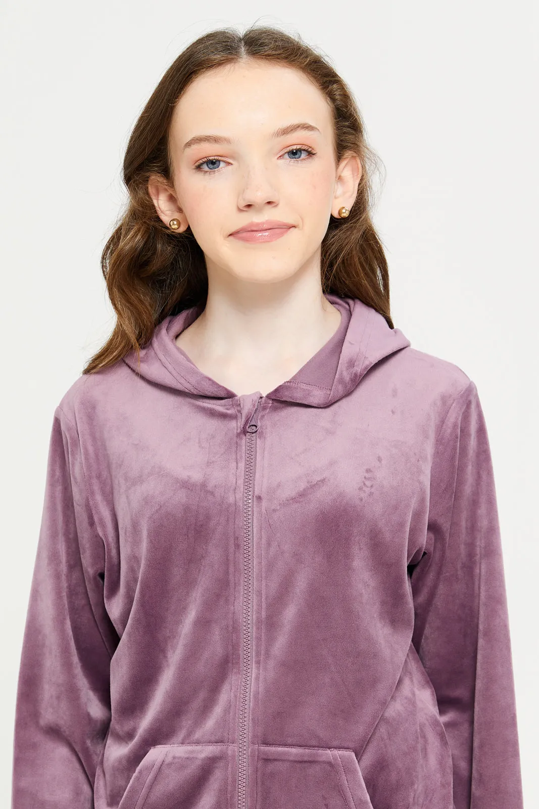 Senior Girls Purple Hooded Sweatshirt