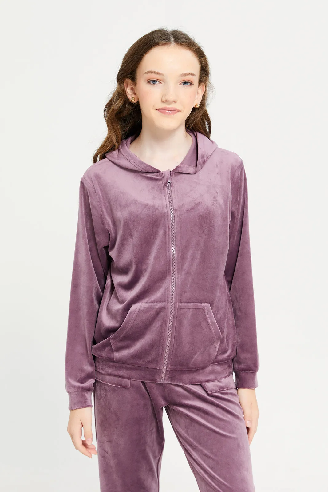 Senior Girls Purple Hooded Sweatshirt