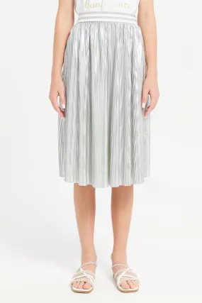 Senior Girls Silver Pleated Skirt