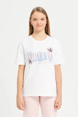 Senior Girls White Nirvana Oversize T-Shirt