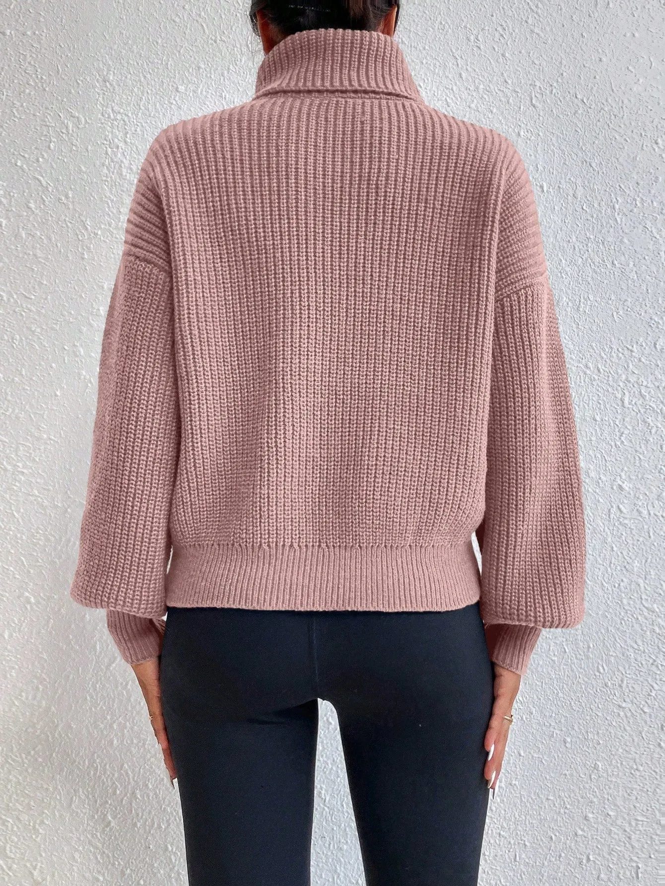 SHEIN Frenchy Turtleneck Drop Shoulder Sweater