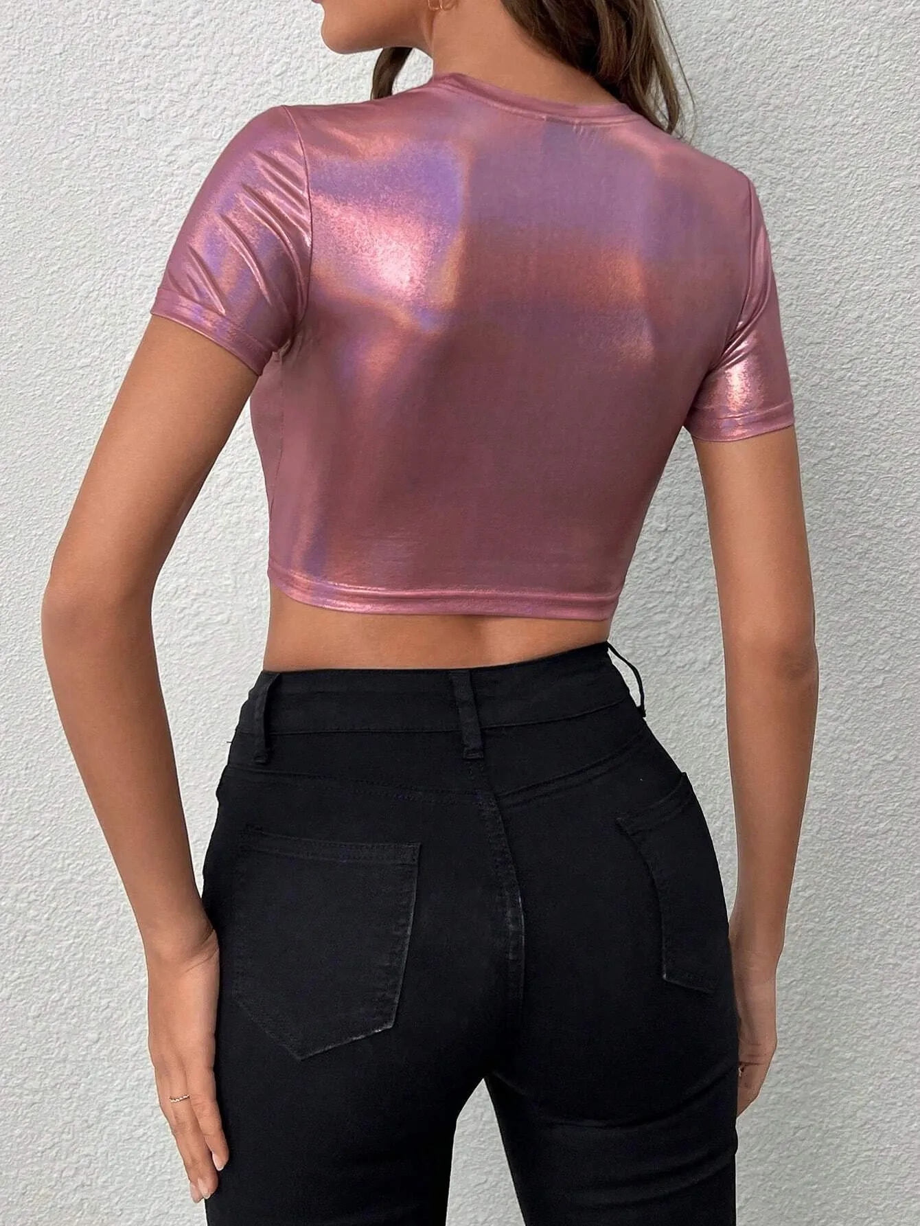 SHEIN ICON Solid Crop Tee