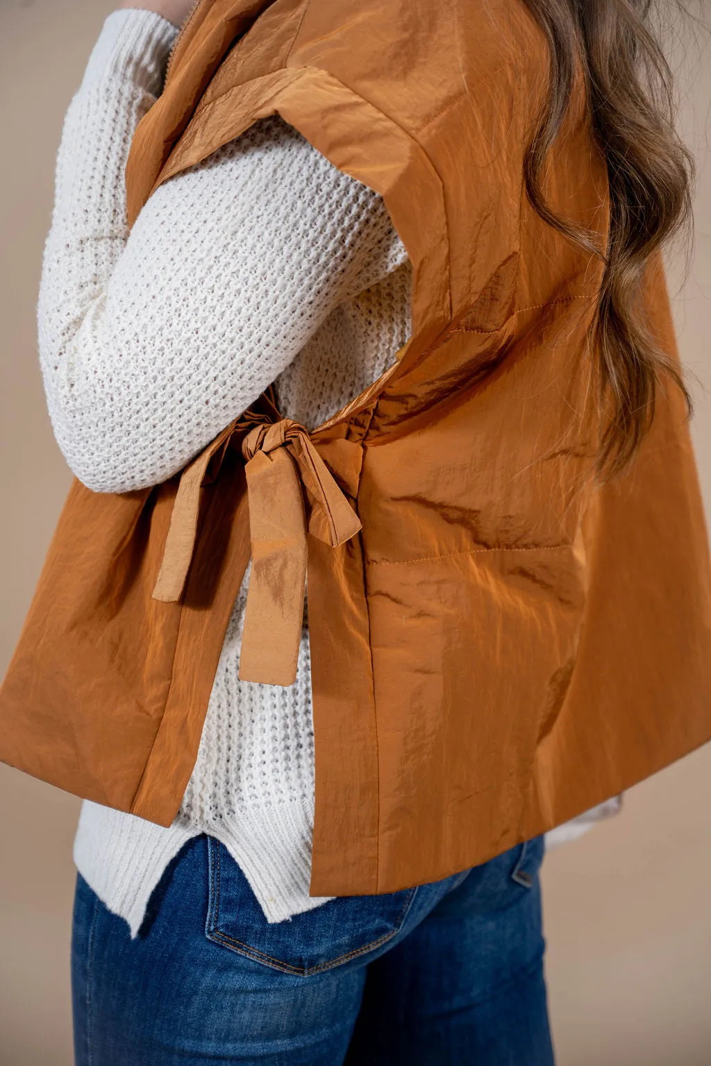 Side Tie Poncho Vest