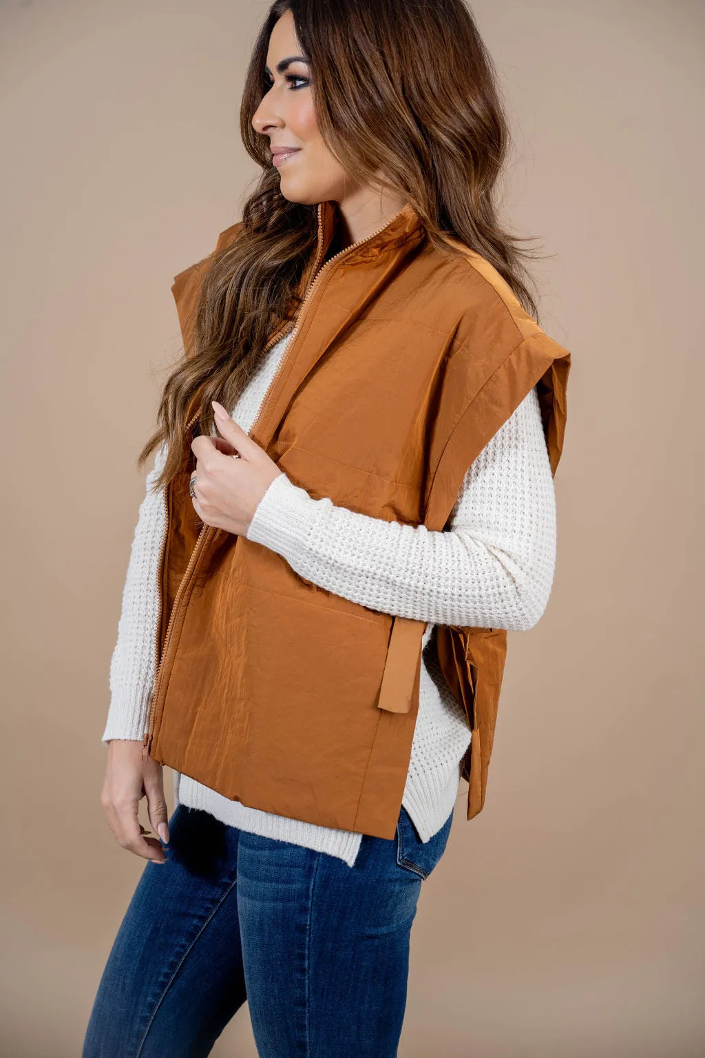 Side Tie Poncho Vest