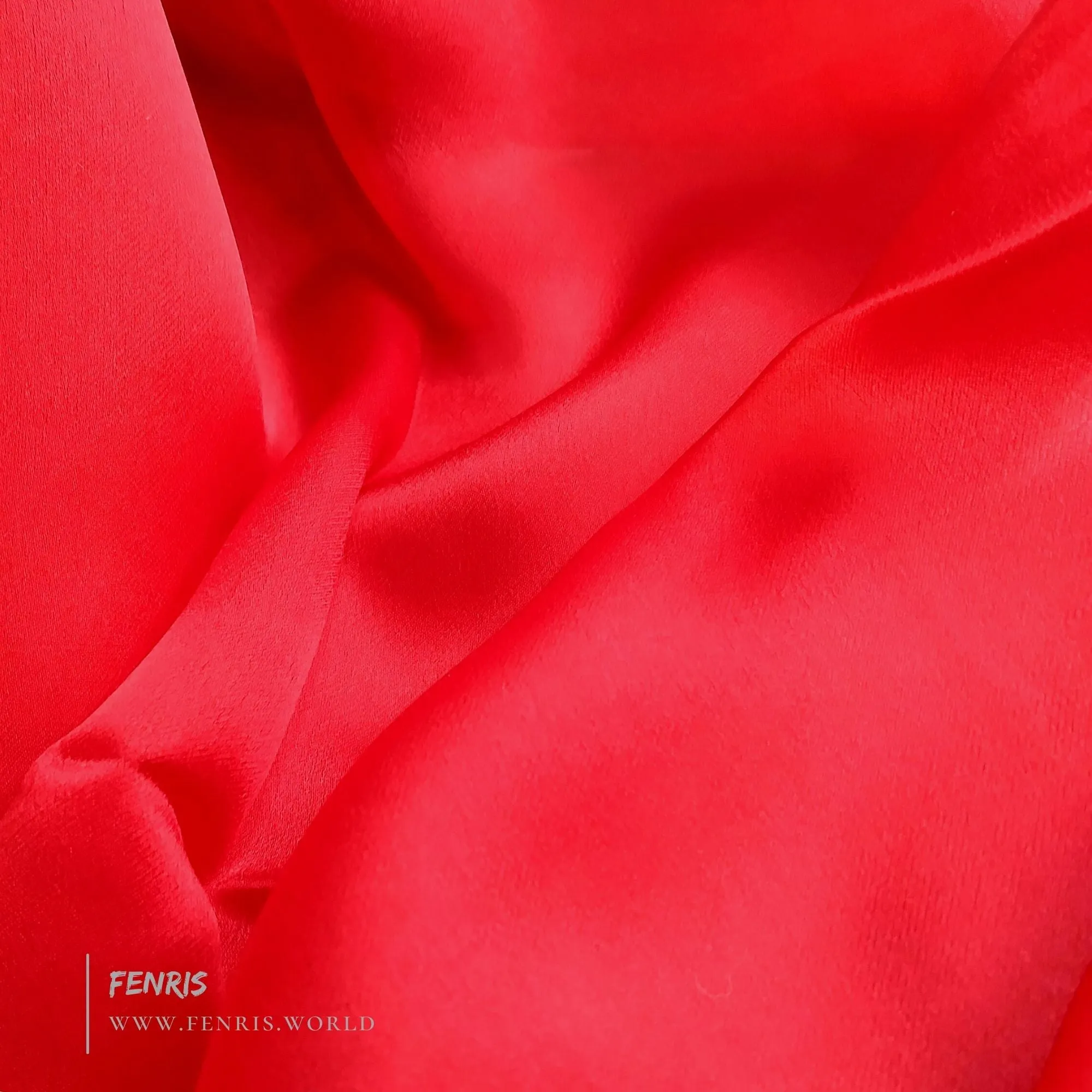 Silk Scarf Shawl Red Charmeuse Long - Fenris