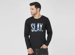 SLAY. Men's 💎 Edition Holographic Reflective Foil Print Full Sleeves T-shirt