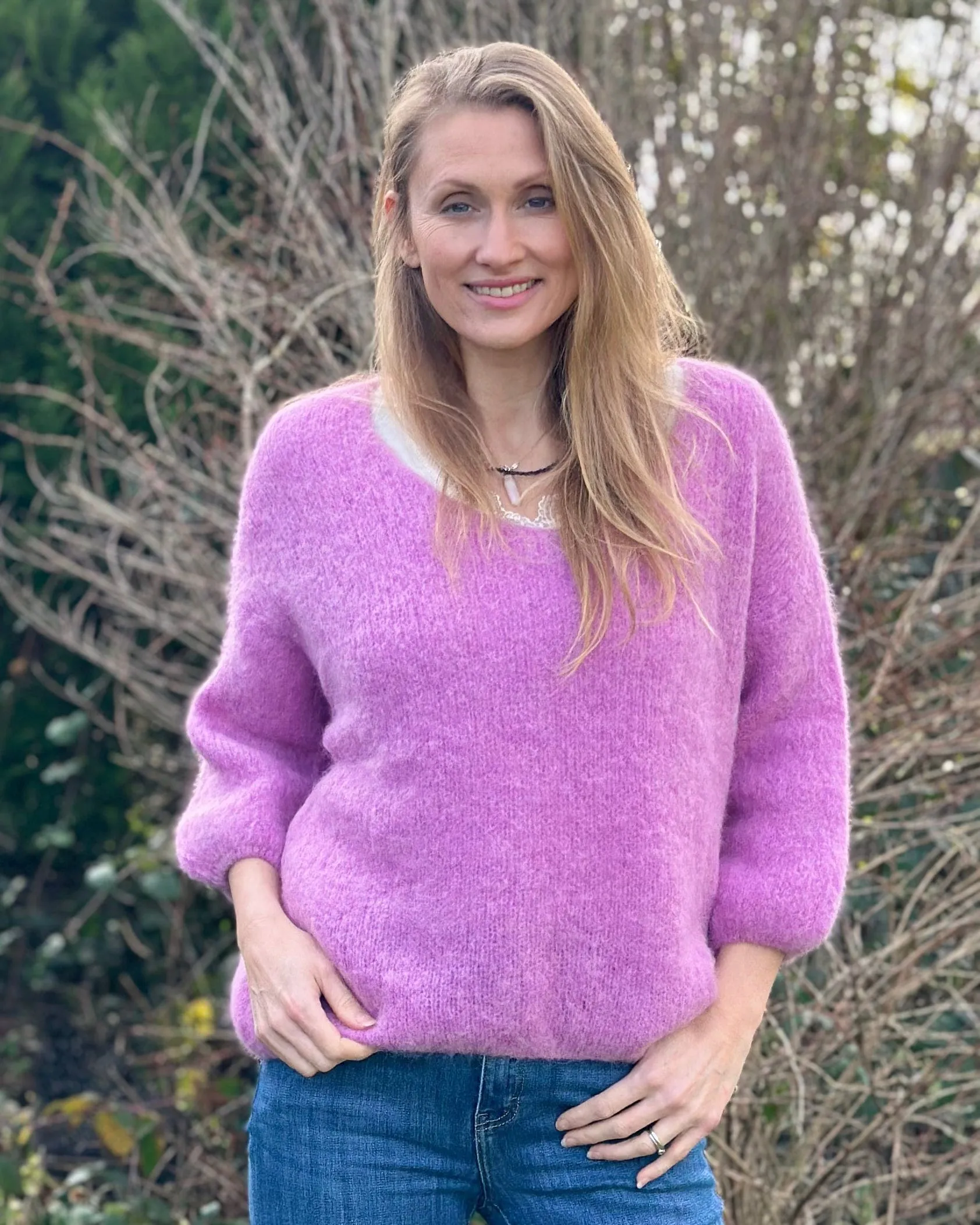 Soft Knit Alpaca Jumper - Pink