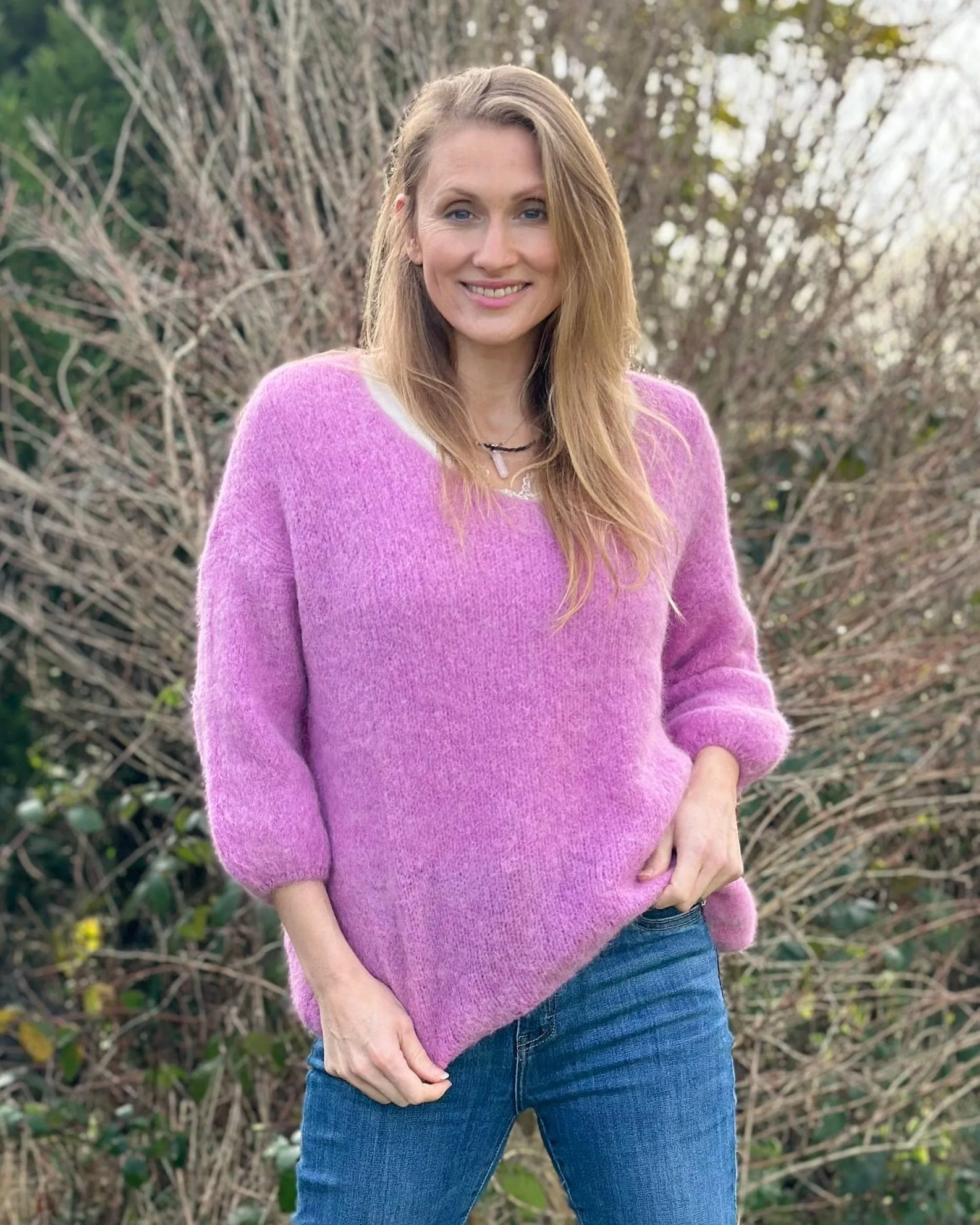 Soft Knit Alpaca Jumper - Pink