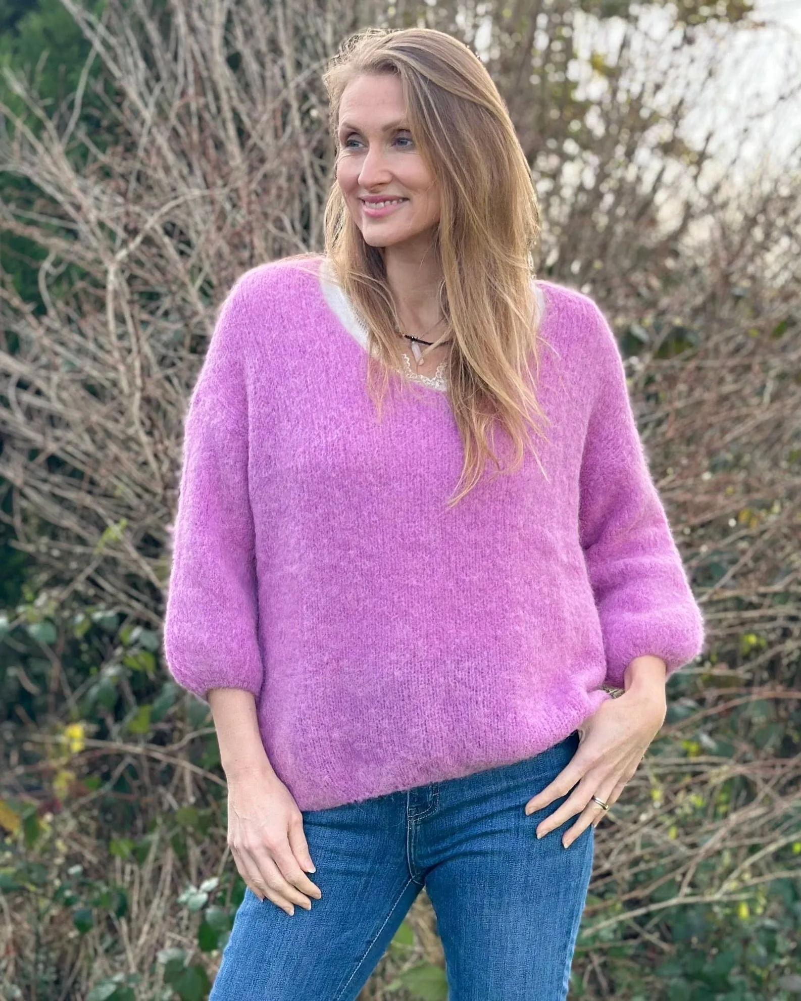 Soft Knit Alpaca Jumper - Pink