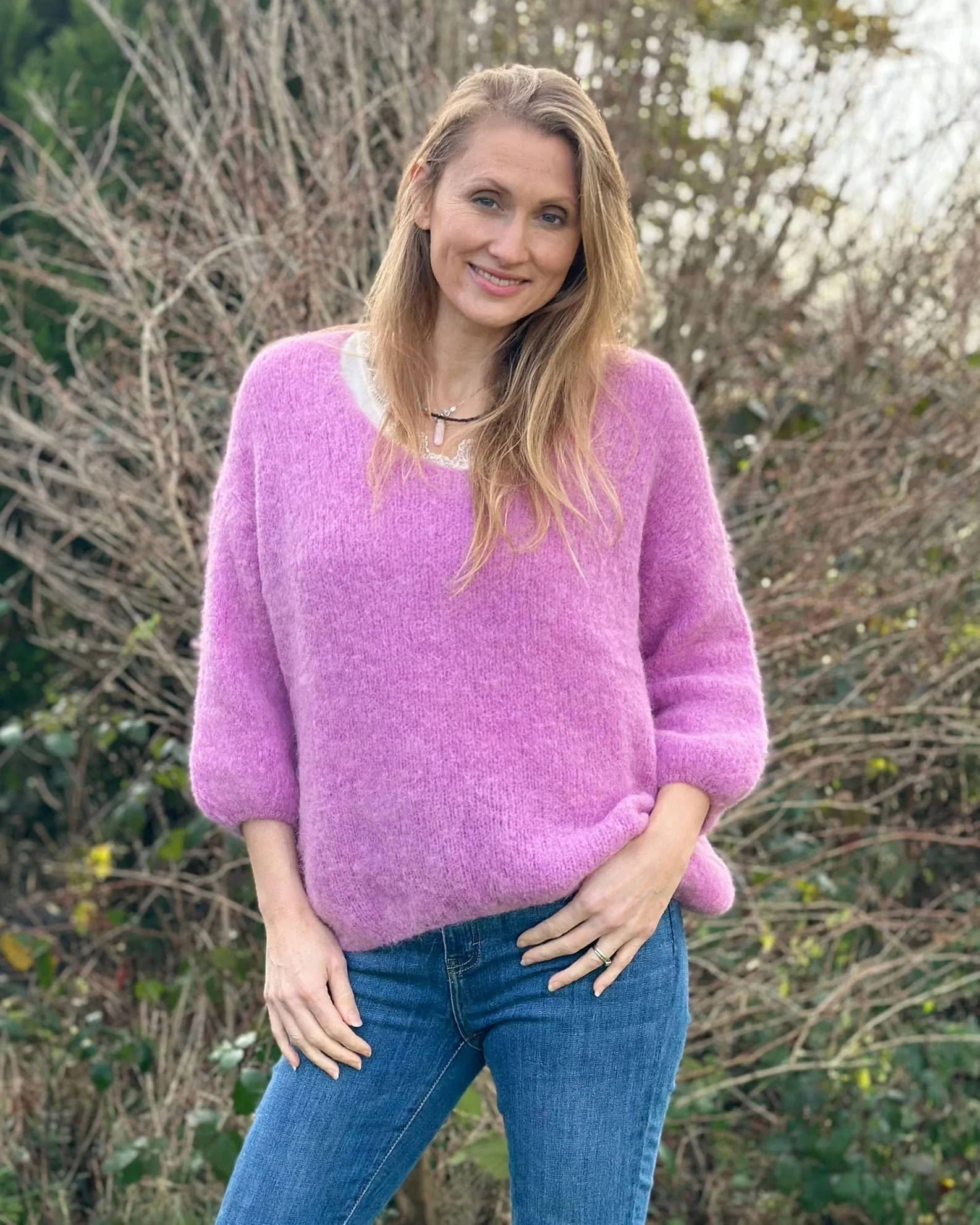 Soft Knit Alpaca Jumper - Pink