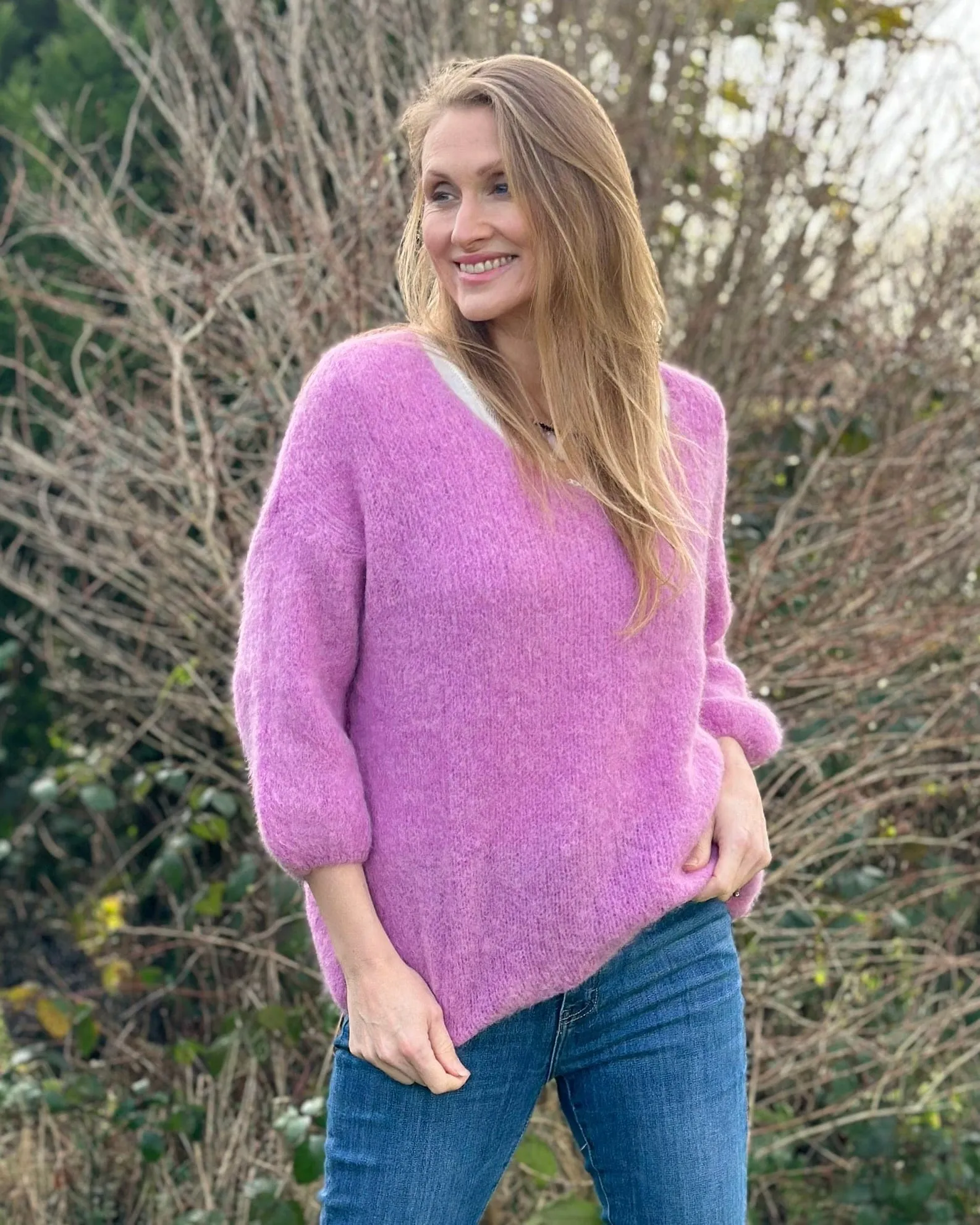 Soft Knit Alpaca Jumper - Pink