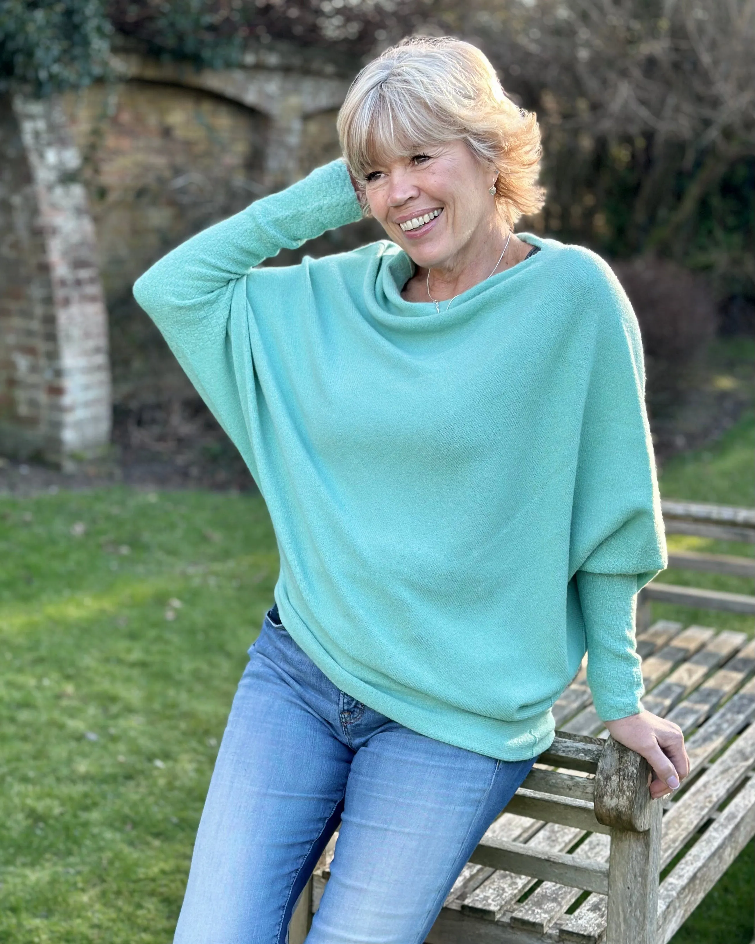 Soft Knit Asymmetric Jumper - Jade