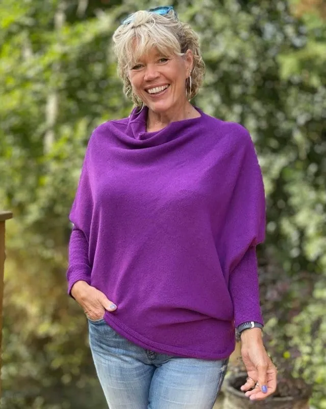 Soft Knit Asymmetric Jumper - Magenta