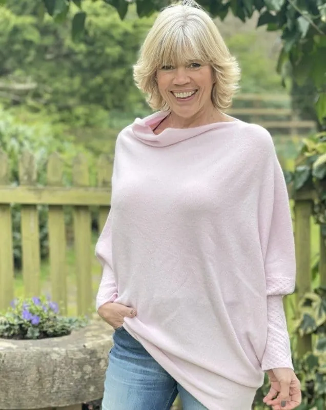 Soft Knit Asymmetric Jumper - Pale Pink