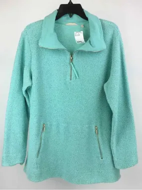 Soft Surroundings Size L Aqua Zip Neckline Tunic