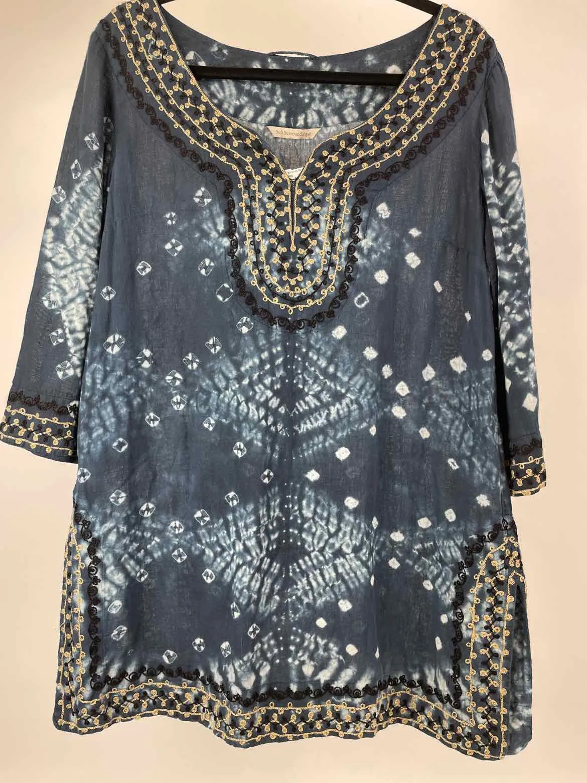 Soft Surroundings Size M/L Blue Tye Dye Tunic