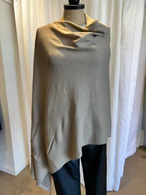 Solid Cowl Poncho - Tan