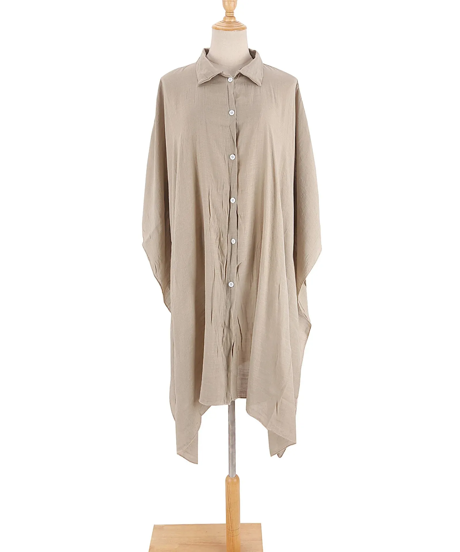 Stay Stylish and Comfortable at the Beach with Our Batwing Sleeve Beach Shirt Cover-Up