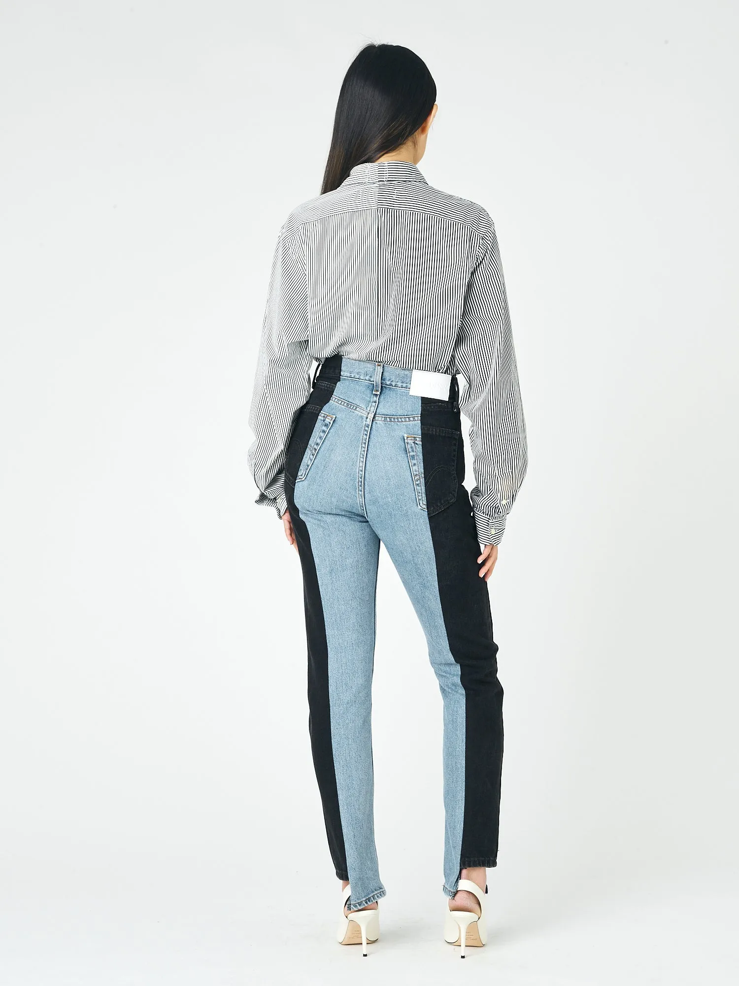 Straight Leg Jean Black/Light Blue