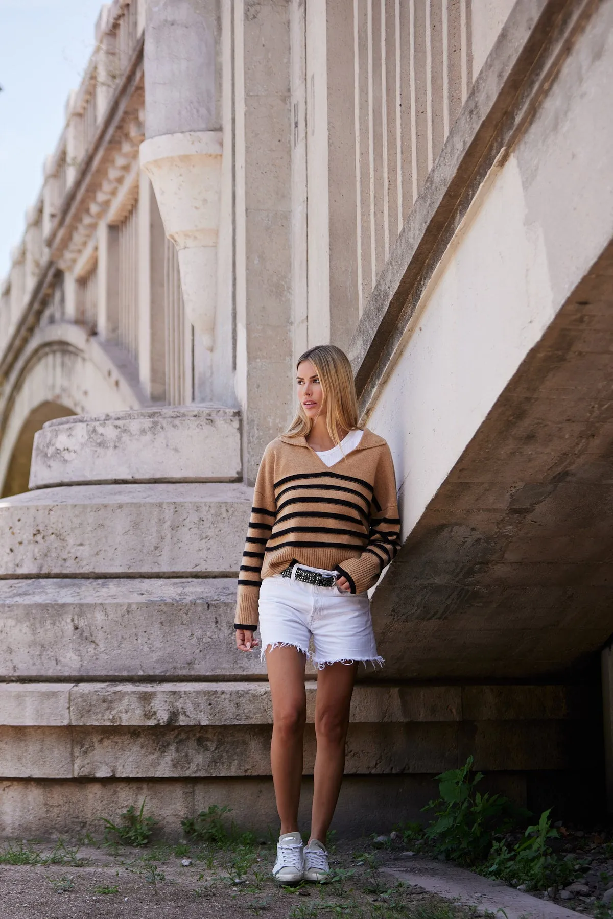 Striped Polo Sweater