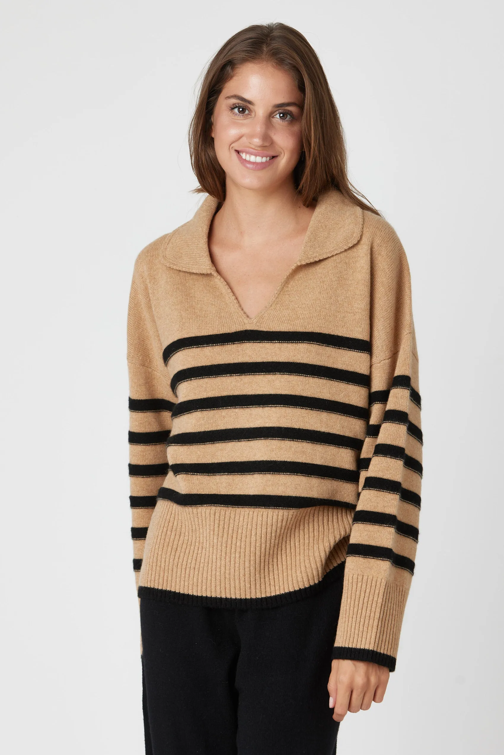 Striped Polo Sweater