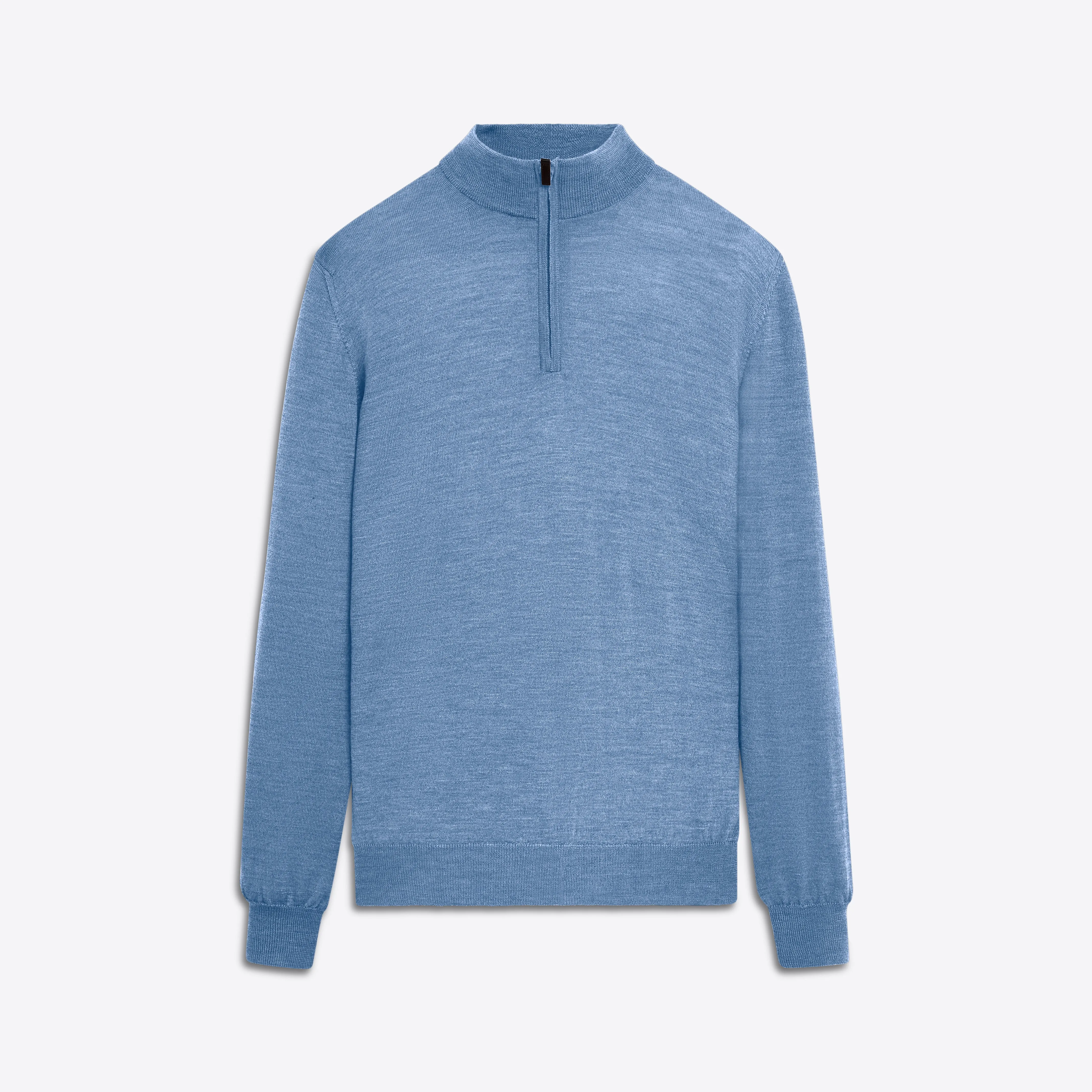 Super Merino Solid Quarter Zip Sweater