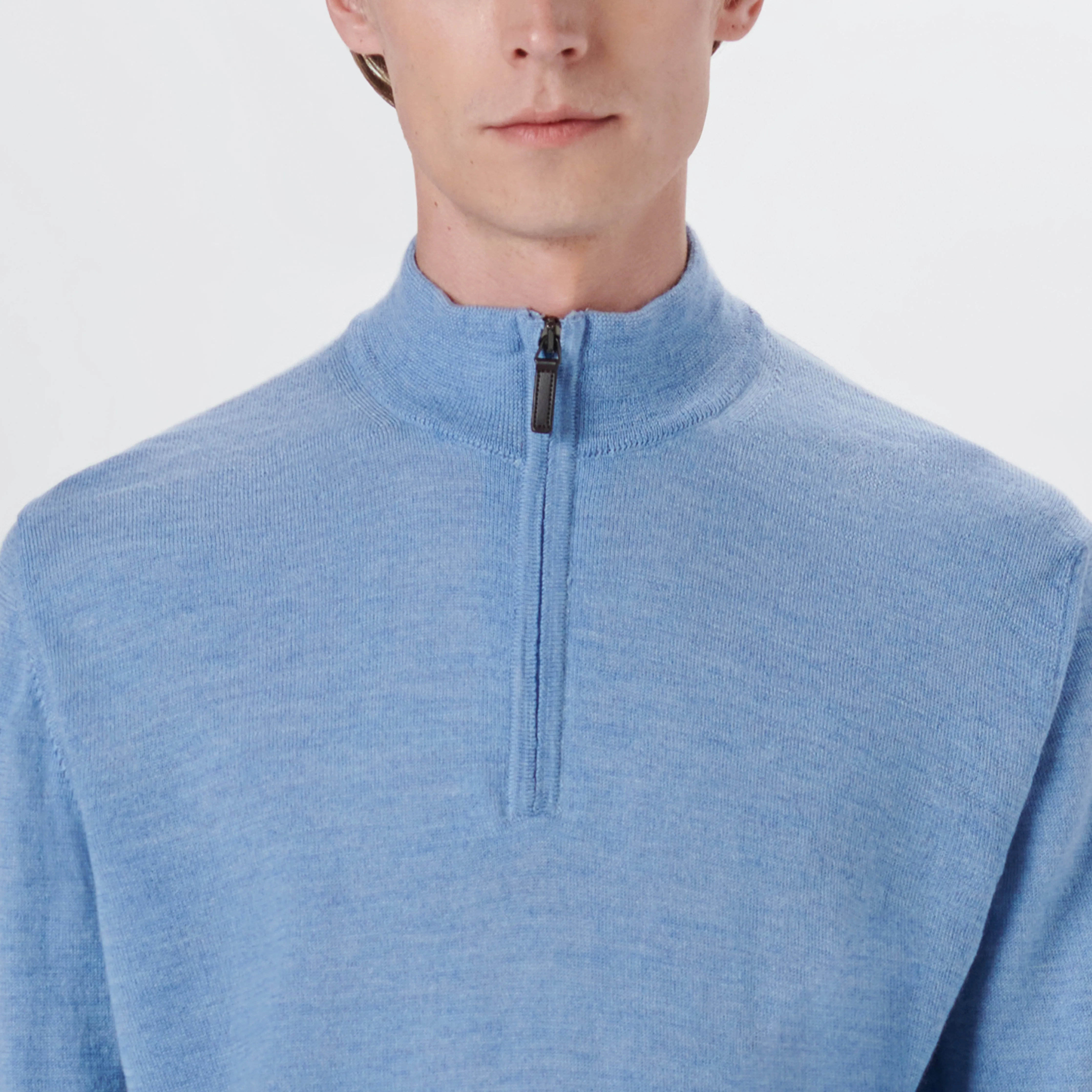 Super Merino Solid Quarter Zip Sweater