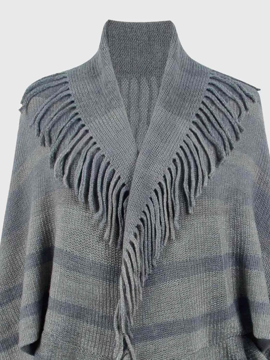 TEEK - Fringe Detail Open Front Sweater