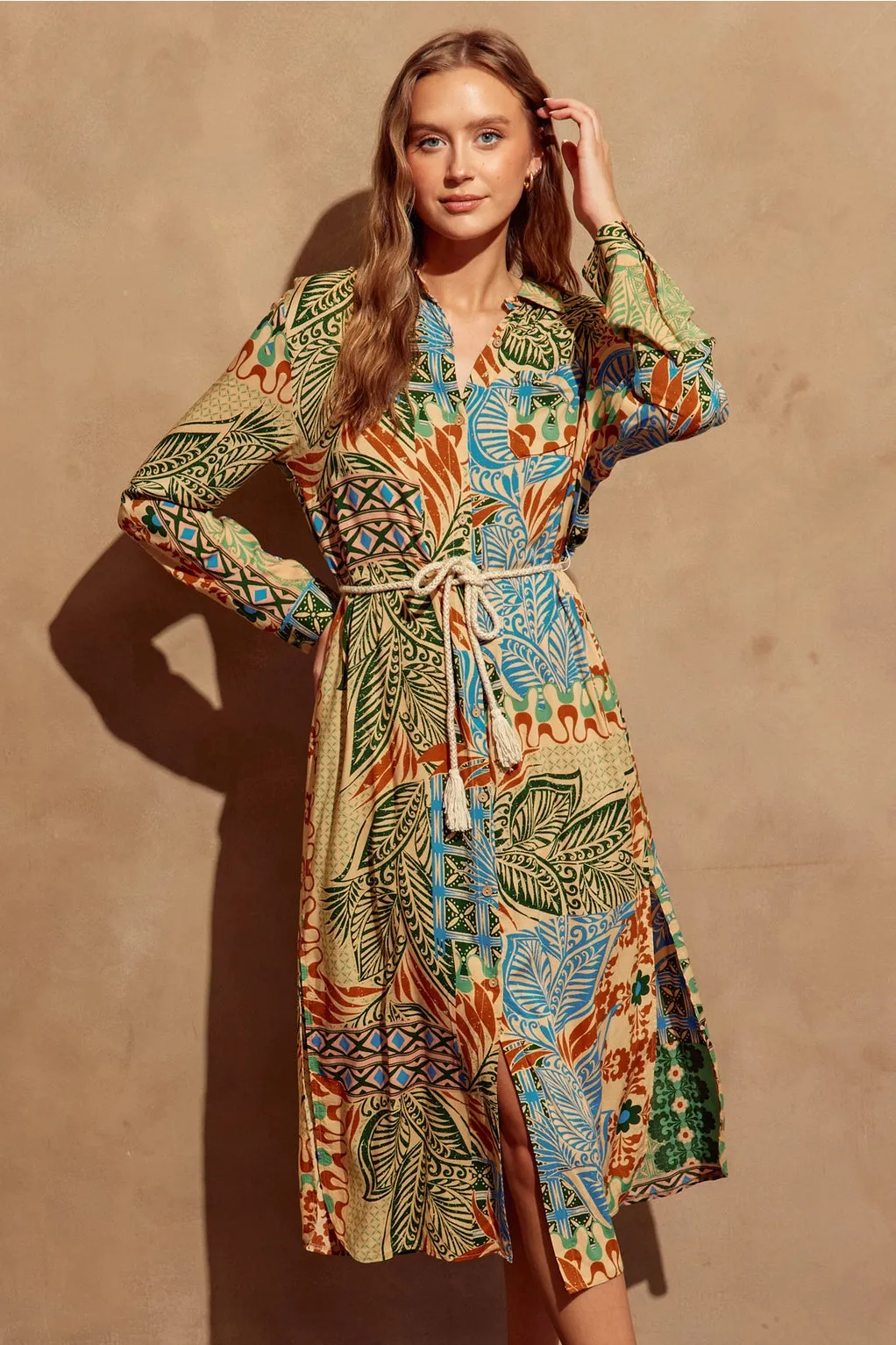 The Desert Bliss Longline Shirt Dress