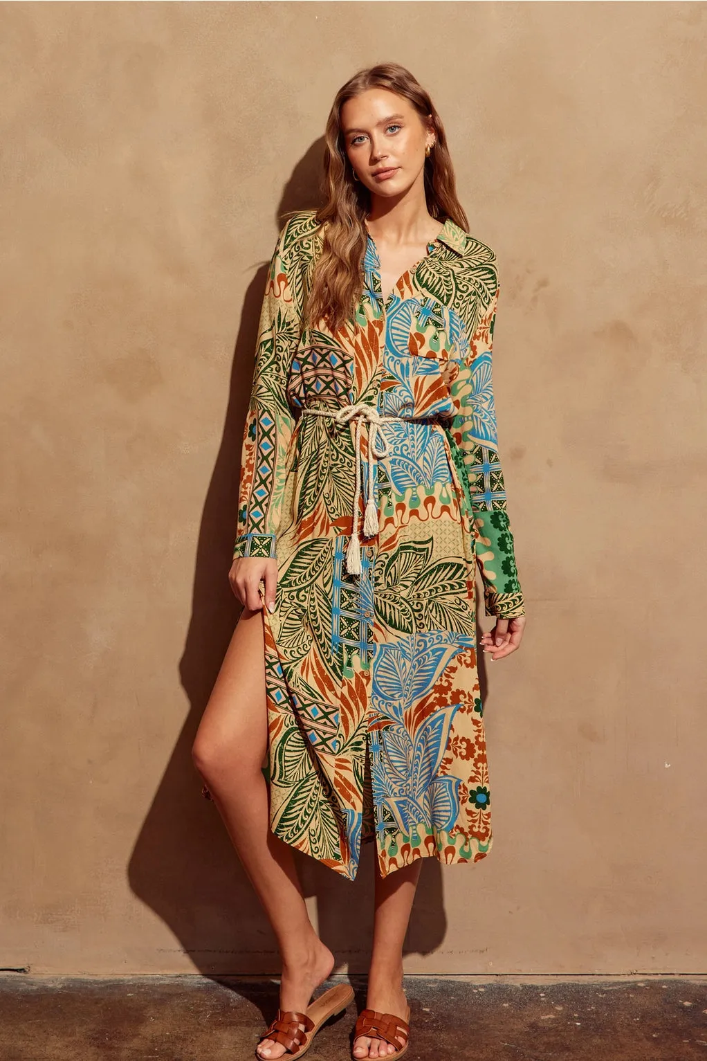 The Desert Bliss Longline Shirt Dress