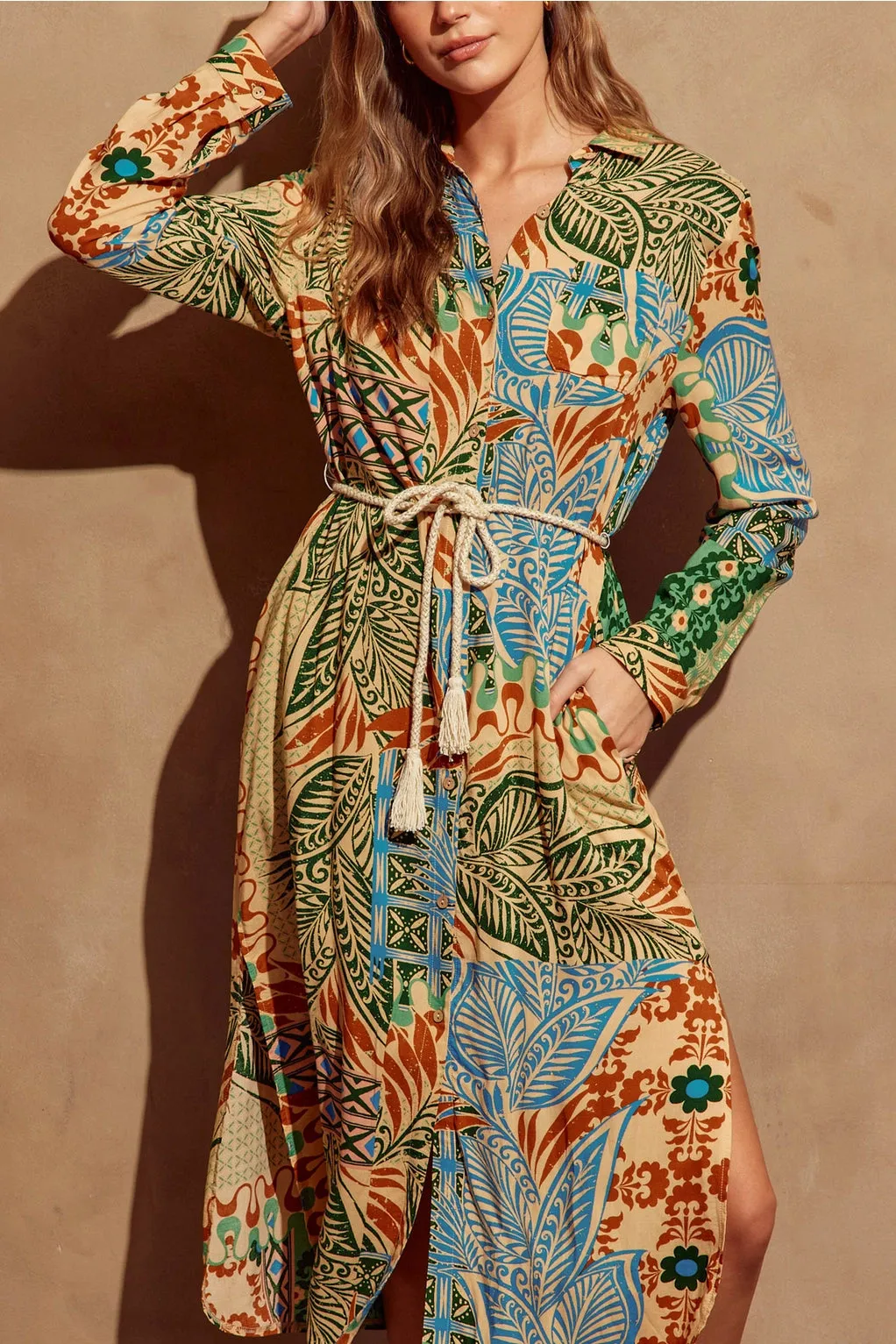 The Desert Bliss Longline Shirt Dress