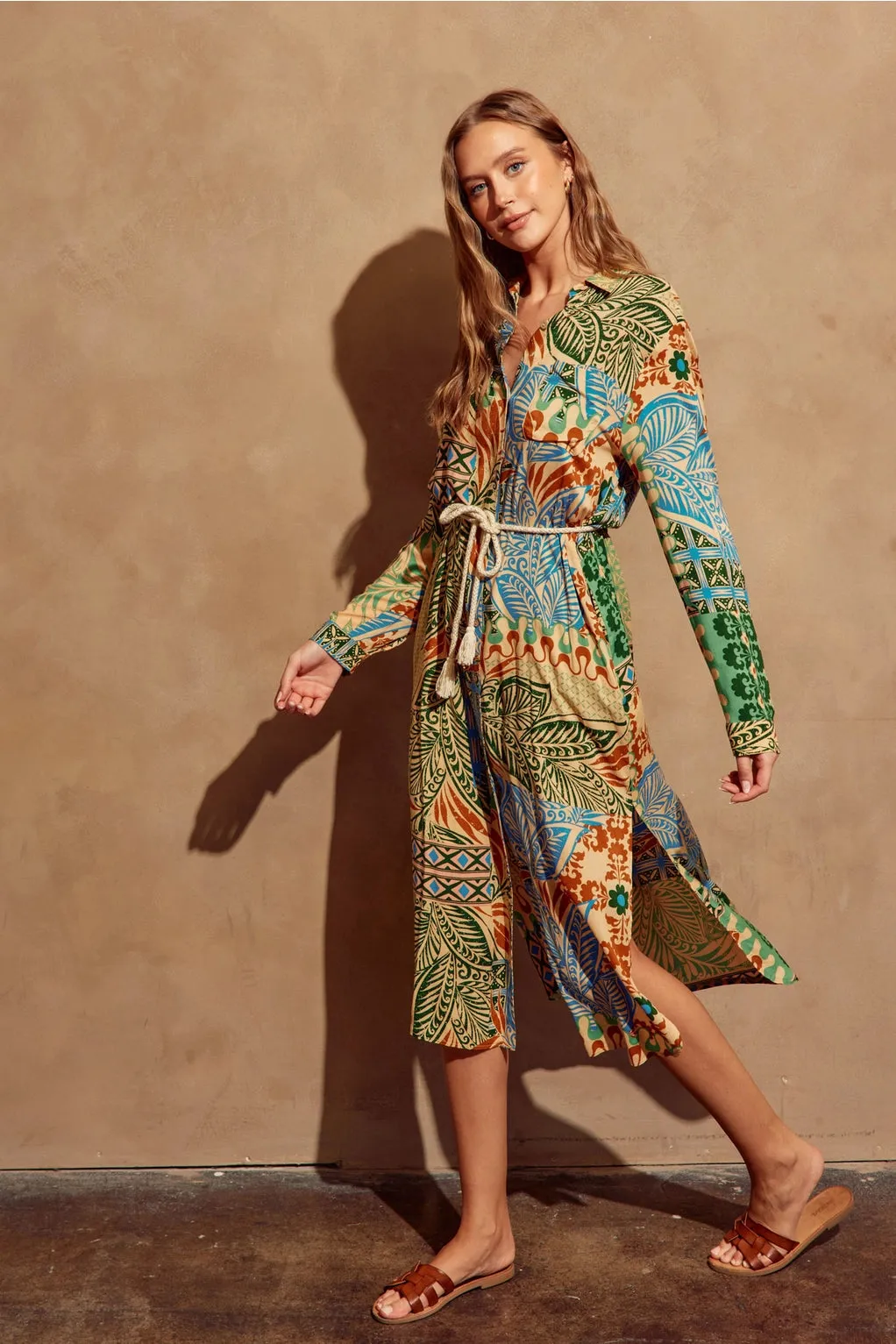 The Desert Bliss Longline Shirt Dress