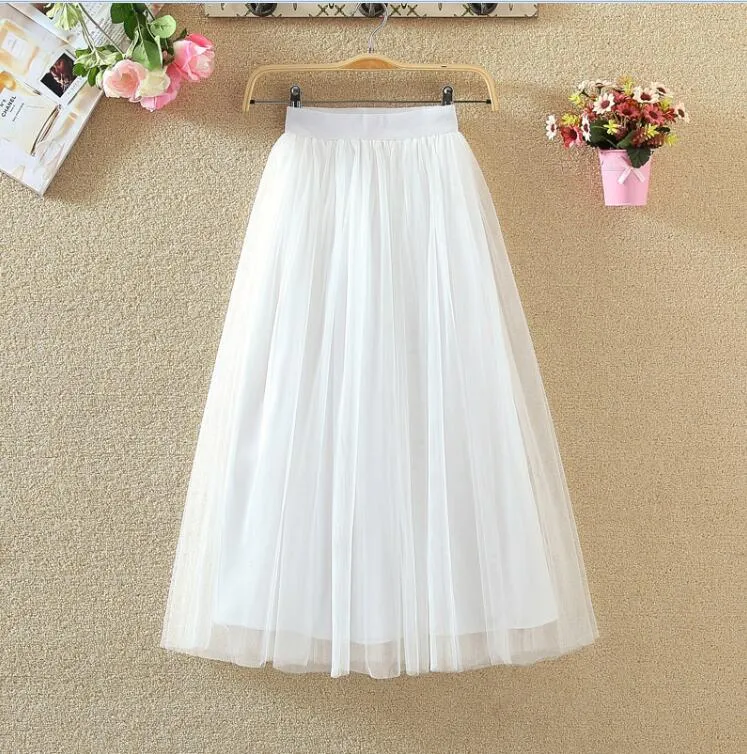 Trendy High Waist Mesh Tutu Skirt