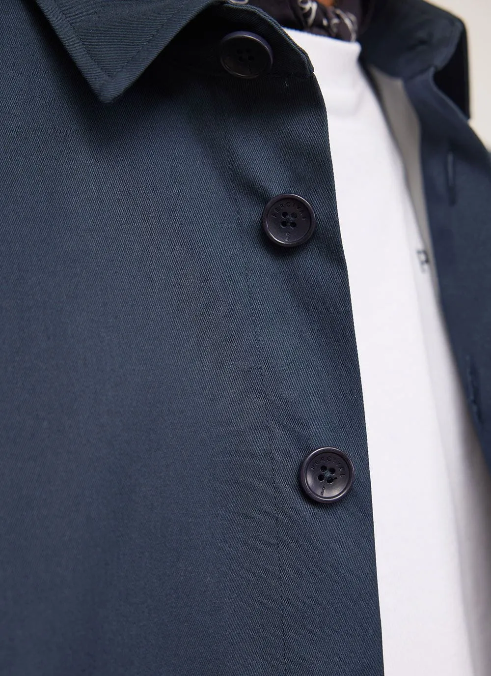 Waterproof Auxiliary Overshirt | Navy with Grey