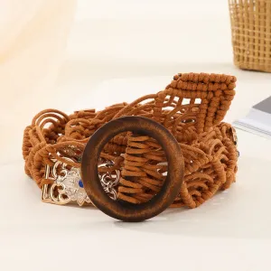 Women's Bohemian Wax Rope Braided Belt