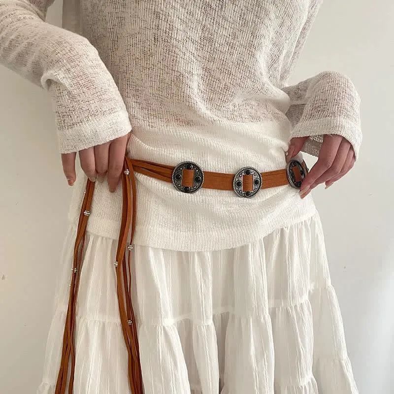 Women's Ethnic Cinch Bohemia Braided Waist Rope Belt