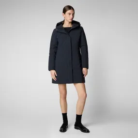 Women's Hooded Coat Leyla in blue black