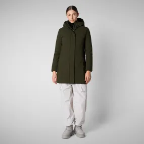 Women's Hooded Coat  Leyla  inLand Green